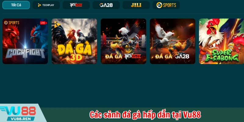 Các sảnh đá gà hấp dẫn tại Vu88