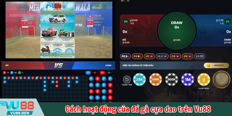 Cách hoạt động của đá gà cựa dao trên Vu88