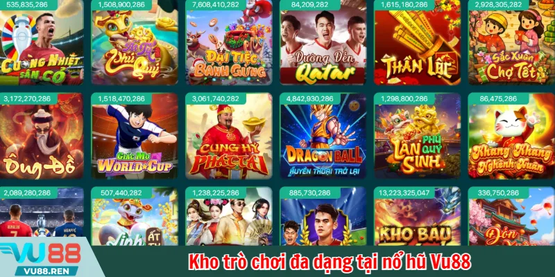 Kho trò chơi đa dạng tại nổ hũ Vu88