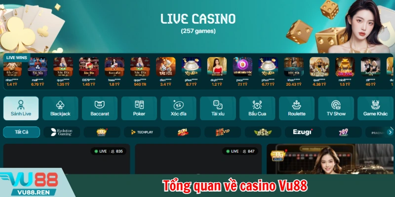 Tổng quan về casino Vu88